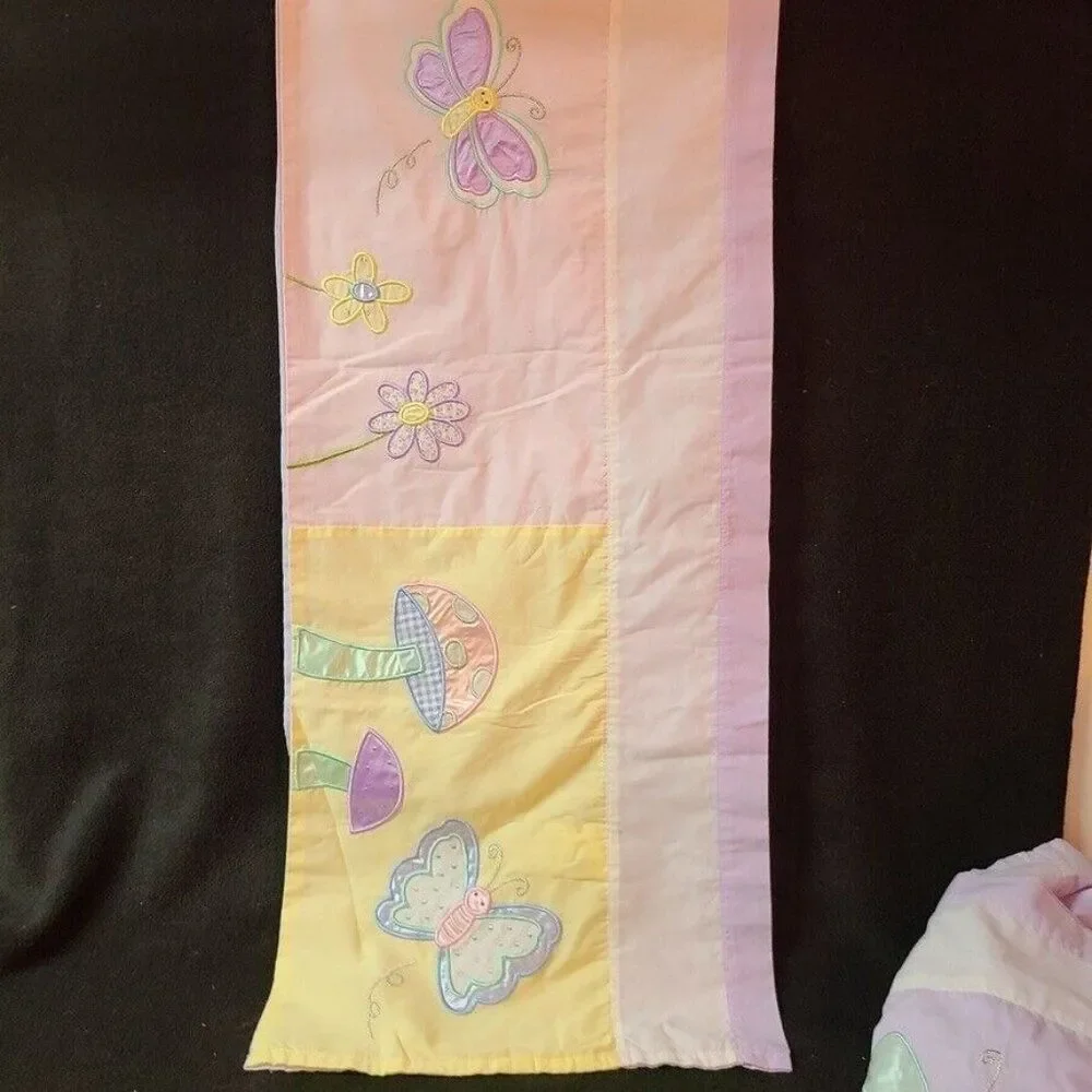 Pastel Wallpaper Border Curtain Valance Ceramic Light Cover Floral Butterfly Lot